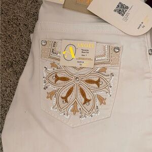 Angel Women's Tan Embellished Boot Cut Jeans